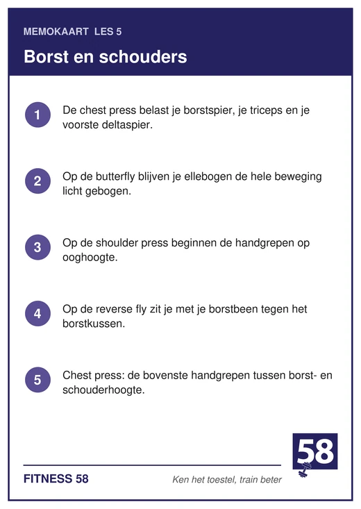 Memokaart van les 5