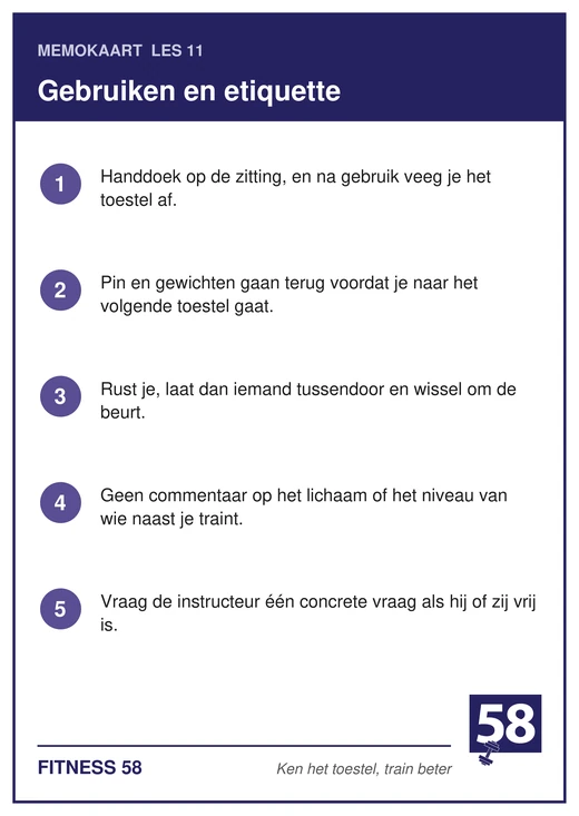 Memokaart van les 11